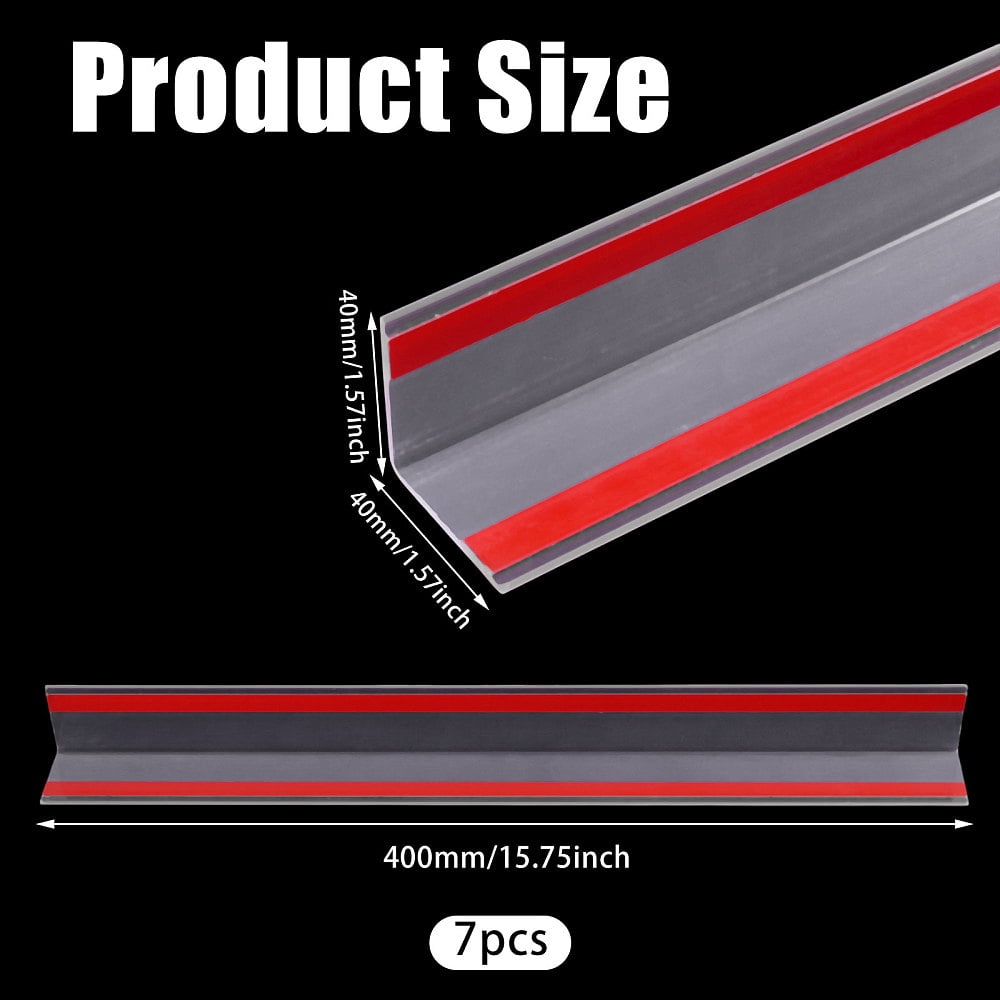 Self-Adhesive PVC Corner Protector Strips Transparent Edge Guard for Furniture & Walls Clear 400x40x40mm