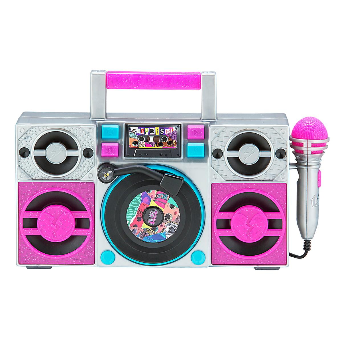L.O.L Surprise! REMIX Bluetooth MP3 Boombox with Microphone, Pink, LL-115
