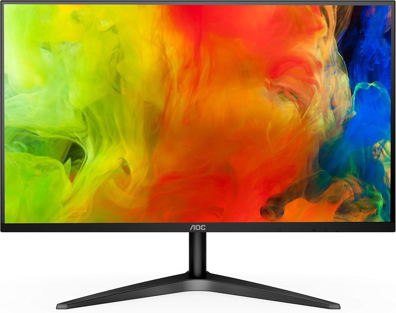 Restored AOC 27B1H 27' Full HD 1920x1080 Monitor, 3-Sided Frameless, IPS Panel, HDMI/VGA, Flicker-Free,Black (Refurbished)