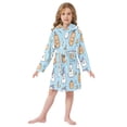 thumbnail image 6 of FORMRS Niños Bathrobe Unisex Hooded Robe Soft Plush Pajamas Sleepwear, Size 2-3T, Blue Halloween Ghosts, 6 of 7