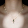 thumbnail image 2 of Rosec Jewels Lab Created Diamond Cross Necklace with Emerald (Chain Included) - Cross Infinity Necklace - Ready to Gift for Christmas, 18K Yellow Gold, 2 of 7
