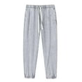 thumbnail image 1 of Men's Casual Fashion Washed Solid Color Drawstring Elastic Waistband Pocket Pants, 1 of 2