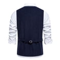 thumbnail image 4 of Men's Embroidery Suede Suit Vest - Vintage Button Up V Neck Sleeveless Wedding Prom Waistcoat, 4 of 7