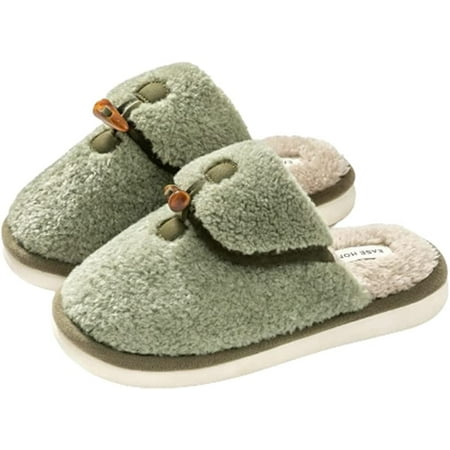 

PIKADINGNIS Cozy Fluffy Fur Soft House Slippers for Women Men Trendy Furry Plush Non-slip Winter Indoor Shoes