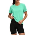 thumbnail image 6 of Ahdbta Soft Workout Tops for Women UPF 50+ Sun Protection Shirt Quick Dry Athletic Running Hiking Travel Basic Tee Shirts, 6 of 9