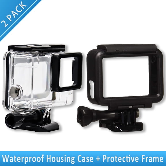 GoPro the Frame Waterproof Case for GoPro HERO 7 Black HERO 5/6/2018 Accessory Mount Housing Case 2 Pack Protective Case for GoPro Camera
