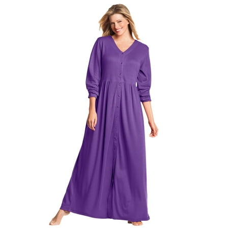 

Only Necessities Women s Plus Size Long Snap-Front Knit Dress or Nightgown Dress Or Nightgown