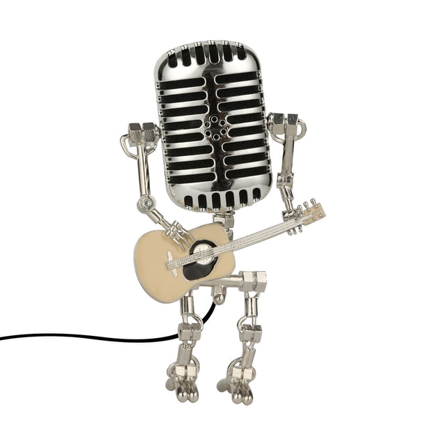 Agiferg Vintage Microphone Robot Table Lamp Home Desktop Decoration