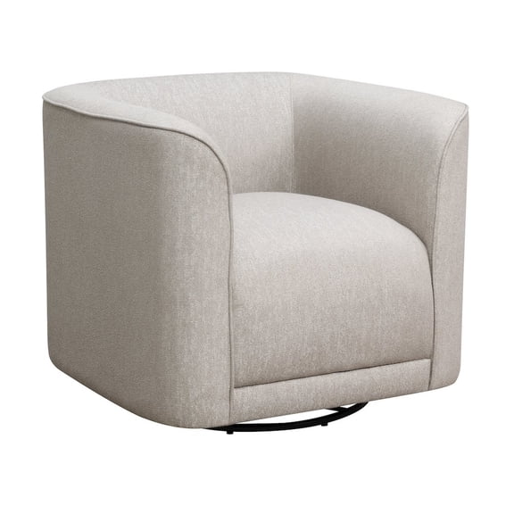 Beige Contemporary Swivel Accent Chair