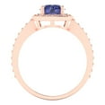 thumbnail image 4 of 1.335 ct Round Cut Simulated Tanzanite Solitaire with Accents Engagement Ring for Women in 18K Rose Gold, 4 of 5