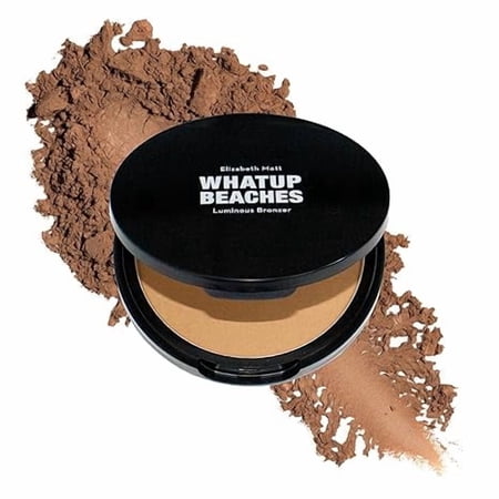 Fine, Lightweight Bronzer Powder for Face: Elizabeth Mott Whatup Beaches Facial Bronzing Powder for Contouring and Sun Kissed Coverage - Cruelty Free Makeup and Cosmetic Products - Luminous,10g