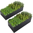 thumbnail image 2 of 2 Pack 8x4x2ft Metal Galvanized Raised Garden Bed,Galvanized Planter Boxes Set or Vegetables Flowers Ground Planter Box,Black, 2 of 8
