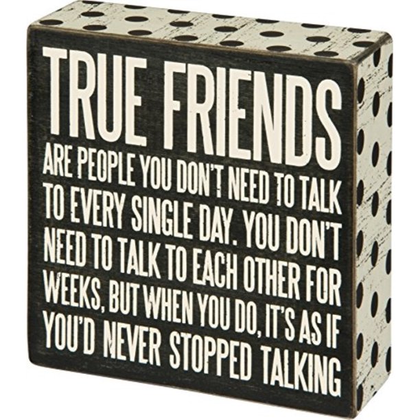 True Friends Don't Need To Talk Everyday Box Sign Primitives by Kathy 5
