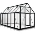 thumbnail image 6 of MUCHANT 6x11 FT Greenhouse for Outdoors, Walk-in Large Aluminum Frame Greenhouse with Quick Setup Structure and Roof Vent for Garden Backyard, Black, 6 of 7