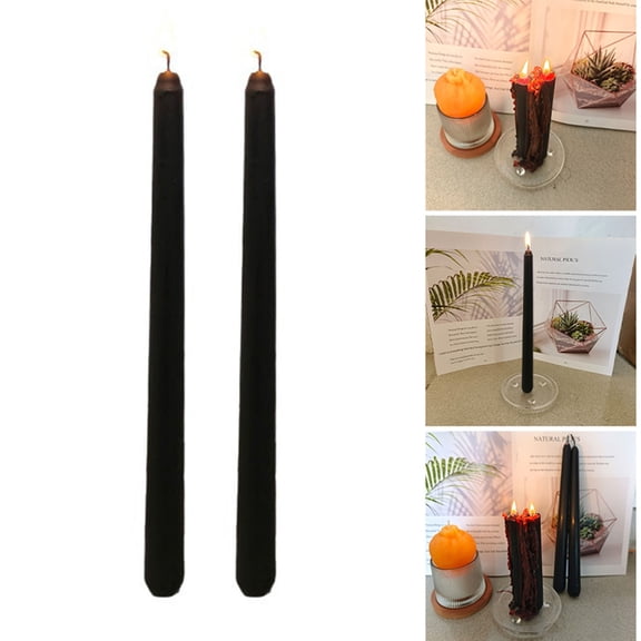 2 Pack Halloween Black Outside And Red Inside Bleeding Candle Party Decoration Photography Props Atmosphere Decoration Candles Holders
