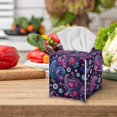 thumbnail image 5 of FUIALDOLG Stylish Tissue Box Cover Waterproof, Purple Paisley Floral Square PU Leather Tissue Box Holder, Modern Facial Paper Organizer Dispenser for Bathroom, Car, 5.1''X5.1''X5.5'', 5 of 7