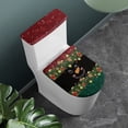 thumbnail image 2 of HELLHERO Christmas Snowman Gingerbread Man Toilet Seat Set 17"x21" Stretch Easy to Install for Household, 2 of 5
