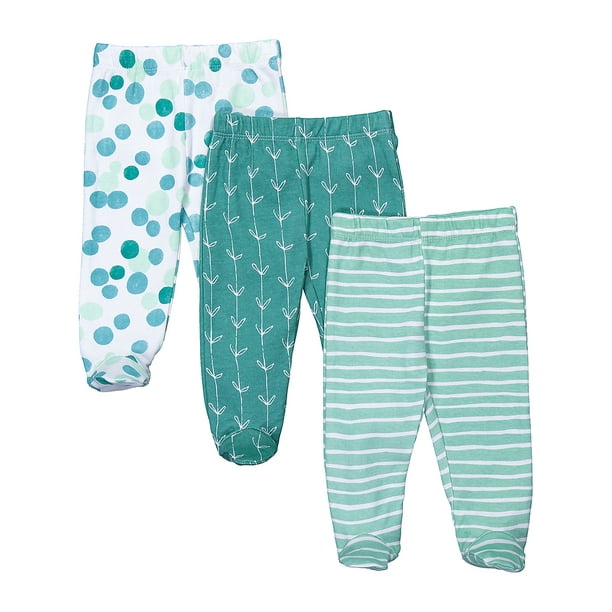 Spasilk Baby 3 Pack Cotton Footed Pants