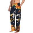 thumbnail image 2 of Uemuo Sunflower Welcome A Pattern Men's Wide Leg Palazzo Lounge Pants with Pockets Light Weight Loose Comfy Casual Pajama Pants-Large, 2 of 9