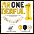 thumbnail image 5 of Mr Onederful Birthday Decorations Black Gold with Mr Wnederful Balloons Monthly Photo Banner Cake Topper for Little Men 1st Birthday Baby Shower Party Supplies, 5 of 5