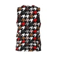thumbnail image 2 of Rocae Houndstooth Green Red for Men's Basketball Jersey Lightweight and Breathable Athletic Tank Top,Quick-Drying Sports Jersey 3X-Large, 2 of 9