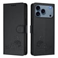 thumbnail image 2 of For IPhone 17 Pro 6.3" RFID Blocking Protective Purse Case Cat Embossed Strong Magnetic Attachment/Closure, Card Slots/Pocket, PU Leather Flip Wallet Case With Hanging Rope,Black,For iPhone 17 Pro, 2 of 7