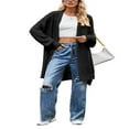 thumbnail image 1 of Women‘s Autumn Solid Color Long Sleeve Open Front Knitwear Sweater, 1 of 4