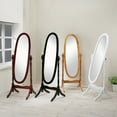 thumbnail image 6 of Roundhill Furniture Traditional Queen Anna Style Wood Floor Cheval Mirror, Oak Finish, 6 of 6