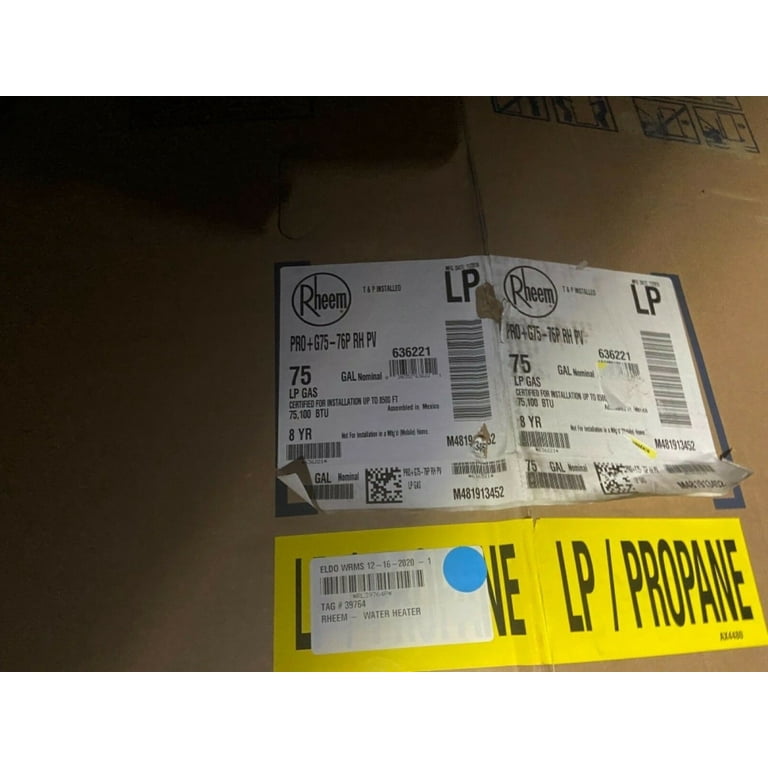 NEW Rheem 75 Gallon LP Gas Residential Power Vent Water Heater FREE  SHIPPING - Walmart.com