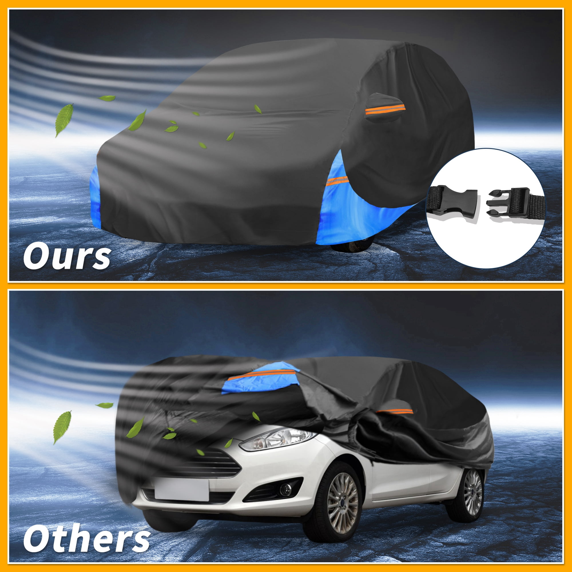 Unique Bargains Car Cover Right Side Zipper 175.2"x68.9"x51.18"