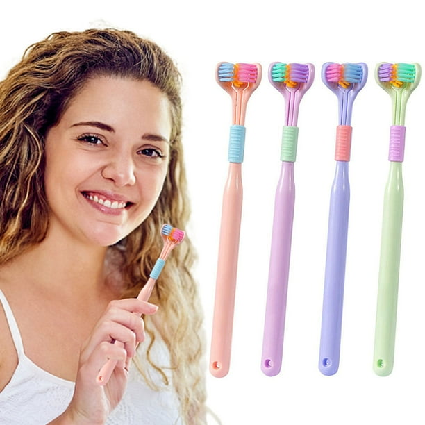Cepillo de Dientes de Tres Lados Cepillo de Dientes de Cerdas Suaves Cepillo de Dientes en Forma de V Cepillo de Dientes de Limpieza Antideslizante para Uso para Niños Adultos ANGGREK Otros