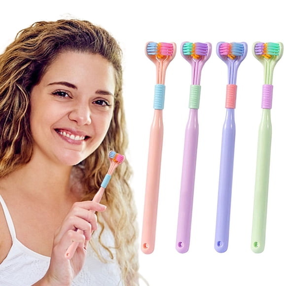 Cepillos De Dientes Para Niños, Agarre Cómodo, Cepillos De Dientes De Tres Lados, Material PBT Portátil Suave Para Viajes Para Adultos