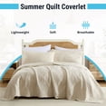 thumbnail image 2 of THD Winston - 3 Piece Full Queen Size Quilt Set, Lightweight Queen Bedspread Coverlet Set (Full/Queen, Beige), 2 of 6