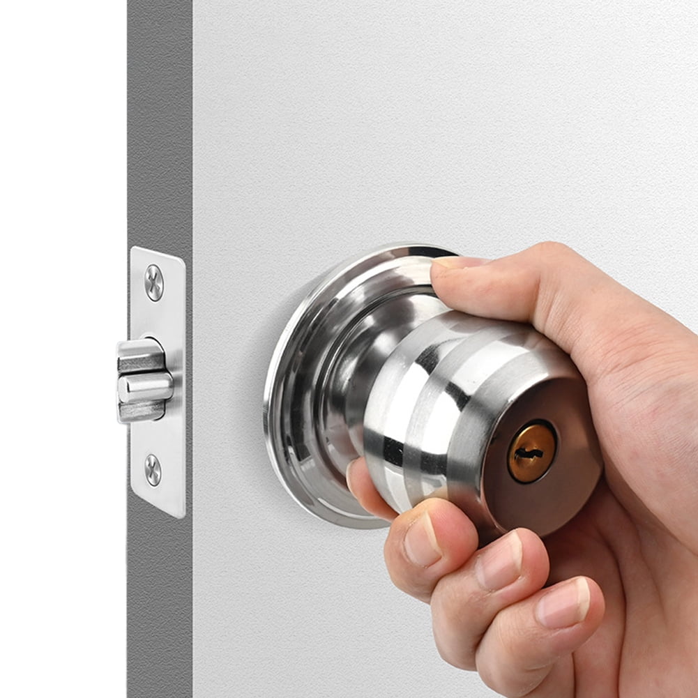 Ball Door Knob With Lock Door Handle Lock Stainless Steel Interior And Exterior Door Lock For Indoor Doors Bedroom Bathroom