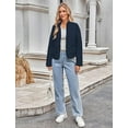 thumbnail image 6 of Womens Cropped Bomber Jacket Button Down Varsity Jackets Shackets with Pockets, 6 of 6