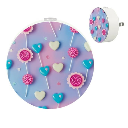 

YZUOUZY Night Light Bedside Lamp Small Lamps Set of 2 Cute Lollipop Flower Heart
