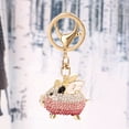 thumbnail image 7 of SPRING PARK KeyChain Rhinestone Inlaid Pig Rope Tassel Rhinestone Key Holder Ring Decoration, 7 of 7