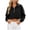 Black, variant on Women's Half Zip Crop Sweatshirt - Drawstring Hem Drop Shoulder Pullover Top, Casual Long Sleeve Cropped Blouse, Solid Colors