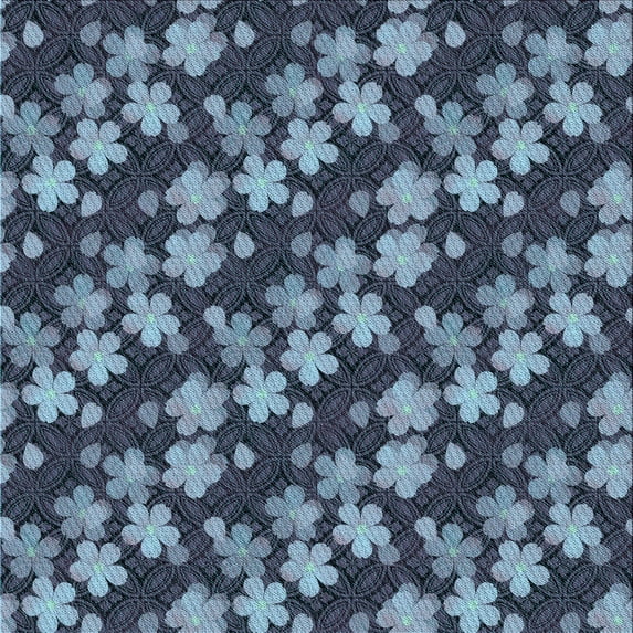 Ahgly Company Indoor Square Patterned Blue Koi Blue Area Rugs, 4' Square