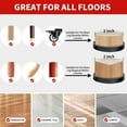 Furniture Coasters, 8PCS 2" Furniture Caster Cups for Hardwood Floors, Rubber Furniture Pads Non