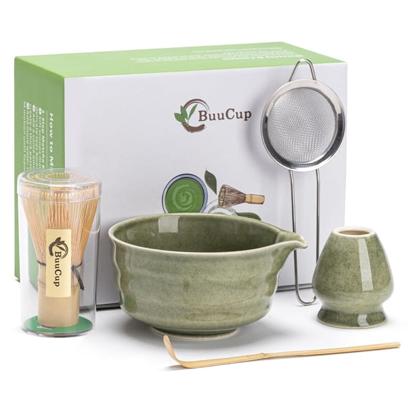 Juego de batidores para matcha Buucup, cuenco para matcha, soporte para batidores, cuchara y tamiz