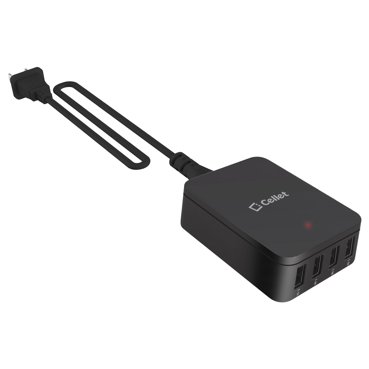 Cellet 5V / 25Watt (5.1Amp) 4Port USB Desktop Charging Station/Travel Wall Charger Black - image 6 of 9