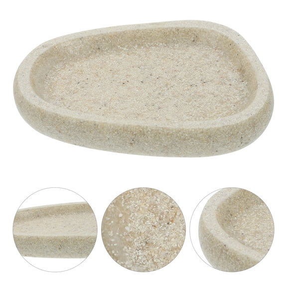 UPOUART Beige Dish Tray, Bathroom and Kitchen Soap Holder, Simple Design for Home Use