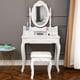 thumbnail image 4 of Elegance White Dressing Table Vanity Table and Stool Set Wood Makeup Desk with 4 Drawers & Mirror FCH Modelo, 4 of 7