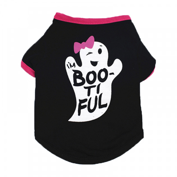 VEEKI Dog Halloween Shirt Halloween Costume Pet T-Shirt with Cute Pattern Dog Shirt for Puppies (S Size)