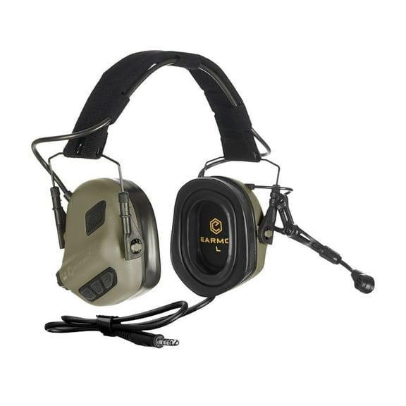 Earmor ElectronicHeadset Communication w/ Gel Earpads & Nexus TP-120 Cable, 22dB, Foliage Green