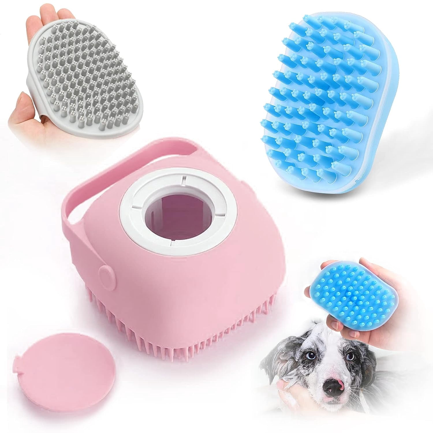 Photo inspiration: Picture Idea: Sunyok 3 Pack Pet Grooming Bath Massage Brush Soft Silicone