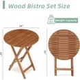 thumbnail image 6 of LUCKHAO  3-Piece Patio  Acacia Wood Bistro Set, Wooden Folding Patio Furniture for Garden Backyard Balcony Porch ,with 1 Coffee Table and 2 Foldable Chairs, 6 of 11