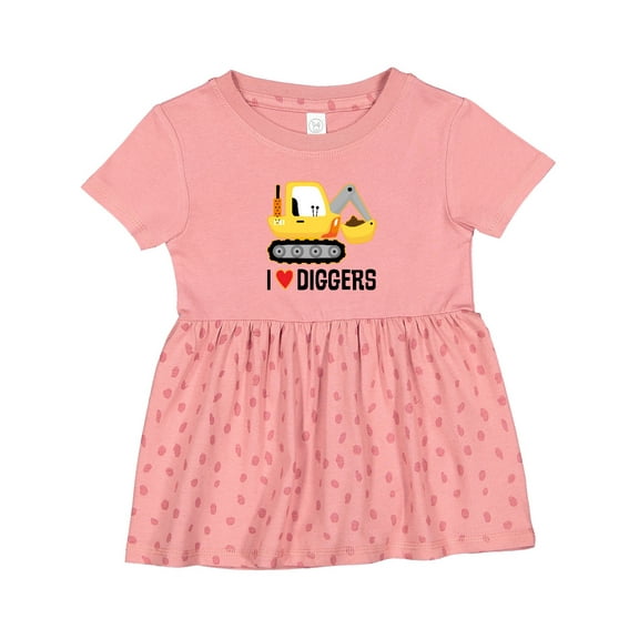 Inktastic Construction Truck I Love Diggers Girls Baby Dress