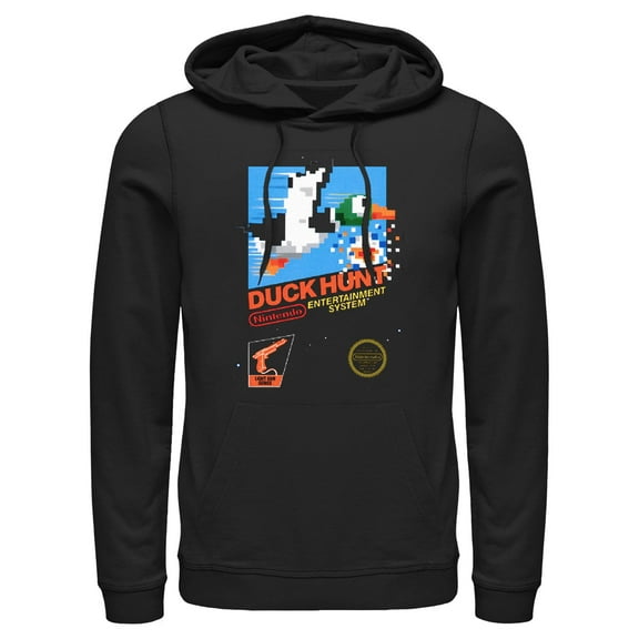 Men's Nintendo NES Duck Hunt  Pull Over Hoodie Black Large